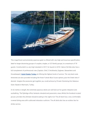 Halcon Del Mar Ultra Luxury Turkish Gulet