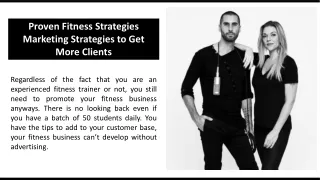 Proven Fitness Strategies Marketing Strategies to Get More Clients