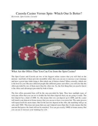 casoola casino versus spin which one is better