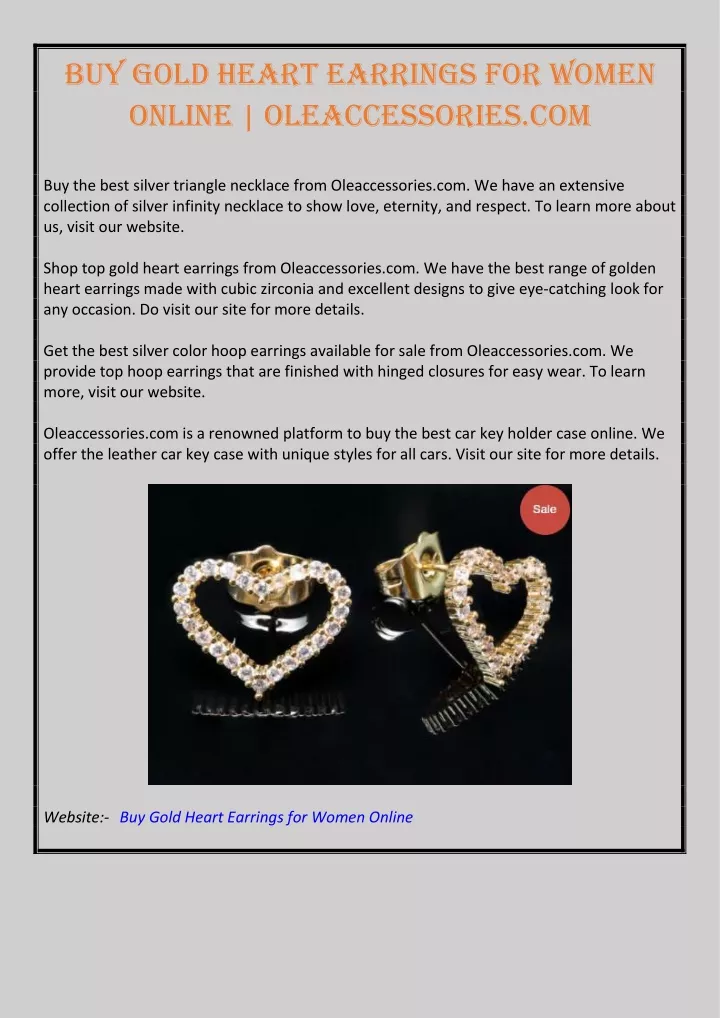 buy gold heart earrings for women online