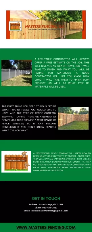 Fence Contractor Saint Marys GA