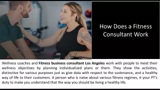 How Does a Fitness Consultant Work