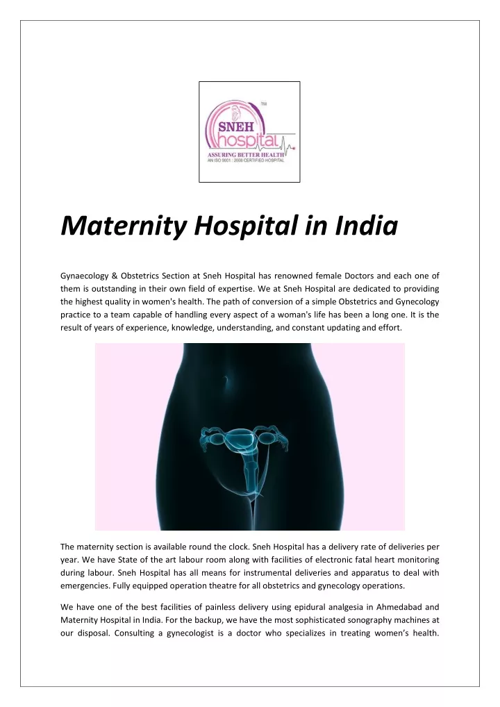 maternity hospital in india