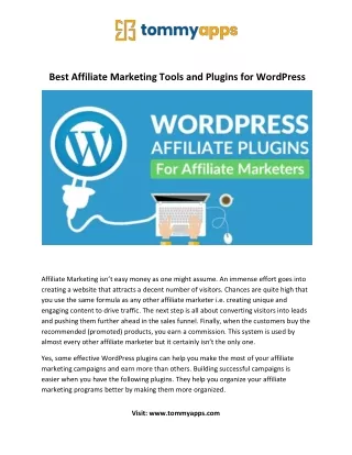 best affiliate marketing tools and plugins