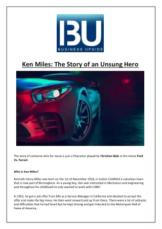 ken miles the story of an unsung hero