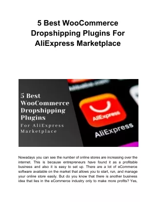 5 best woocommerce dropshipping plugins