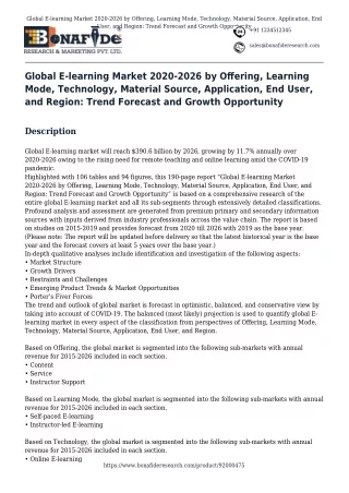 global e learning market 2020 2026 by offering