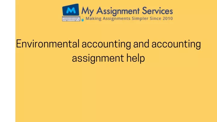 environmental accounting and accounting