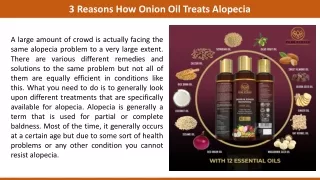 3 reasons How Onion Oil Treats Alopecia