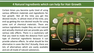 4 Natural Ingredients which can help for Hair Growth
