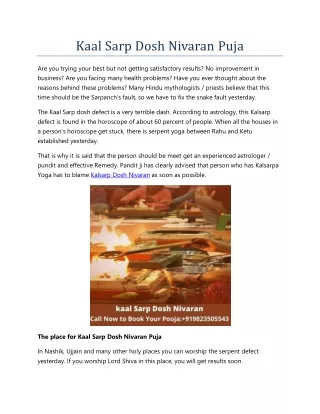 kaal sarp dosh nivaran puja