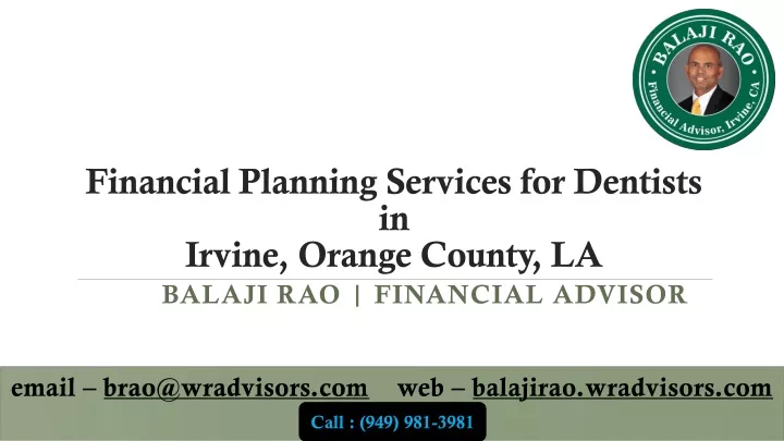 financial planning services for dentists in irvine orange county la