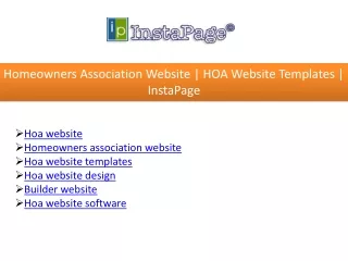 homeowners association website hoa website