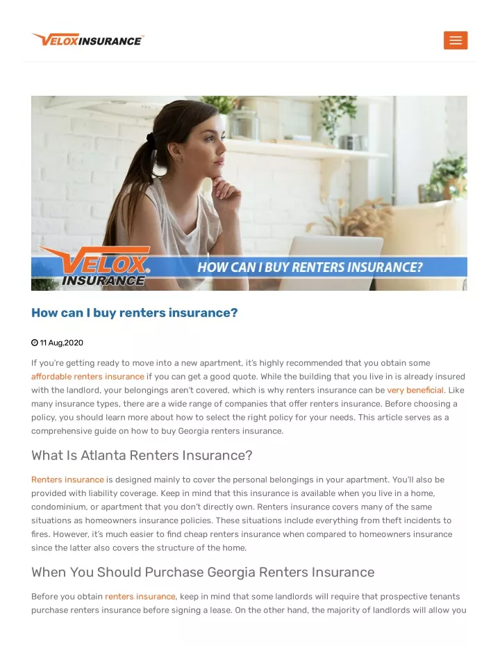 how can i buy renters insurance