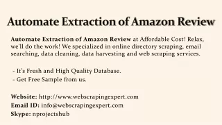 Automate Extraction of Amazon Review
