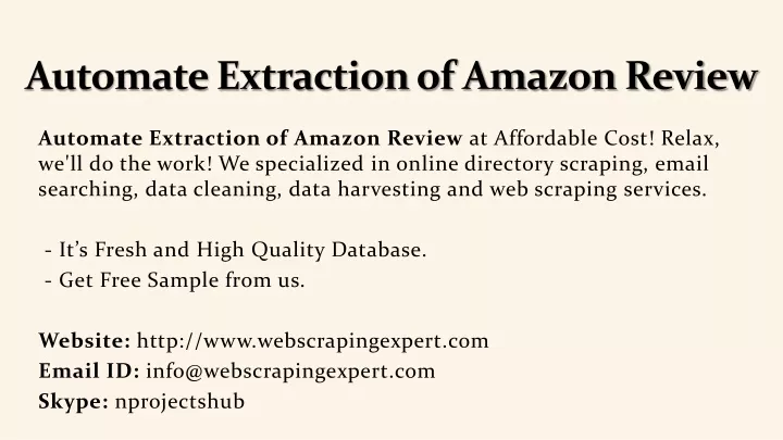 automate extraction of amazon review