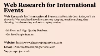 Web Research for International Events