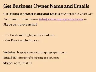 get business owner name and emails