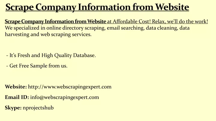 scrape company information from website