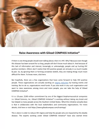 raise awareness with gilead compass initiative