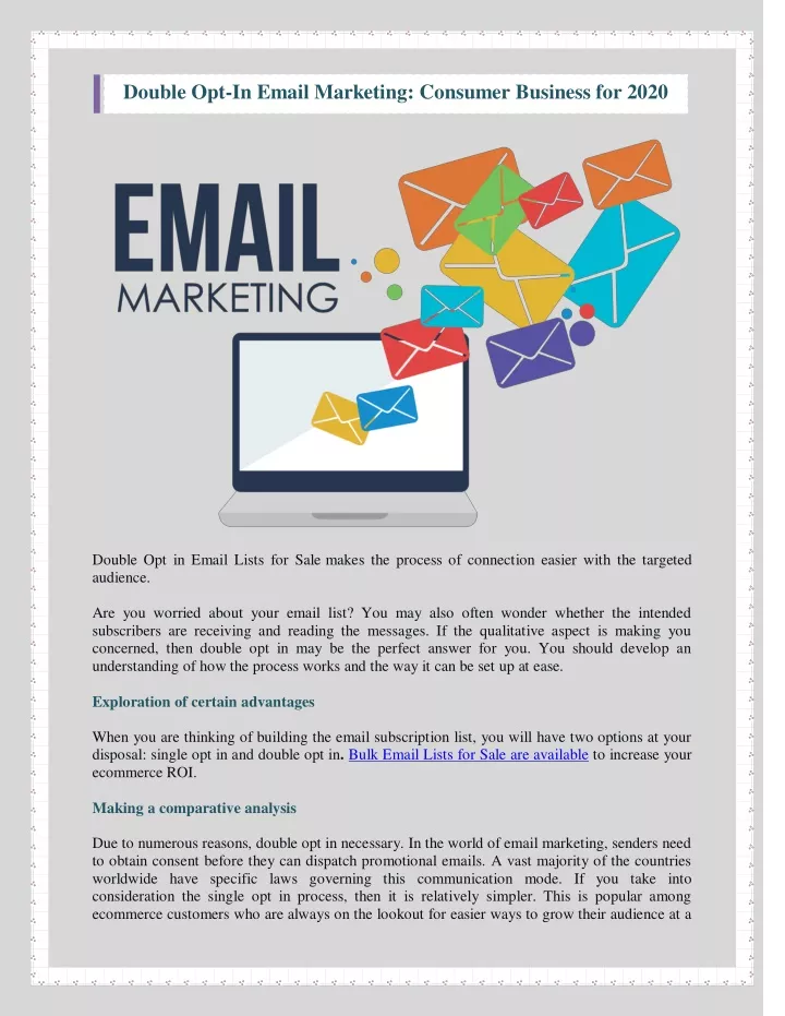 double opt in email marketing consumer business