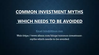 common investment myths