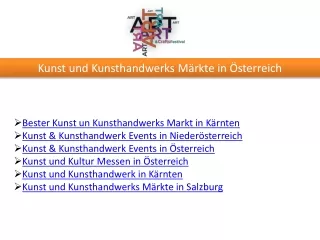 kunst und kunsthandwerks m rkte in sterreich
