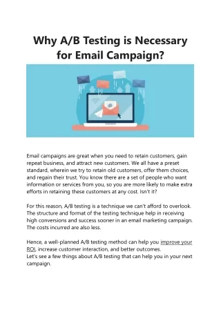 why a b testing is necessary for email campaign
