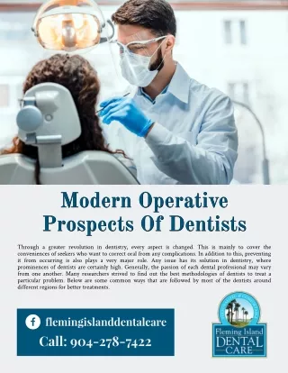 Modern Operative Prospects Of Dentists