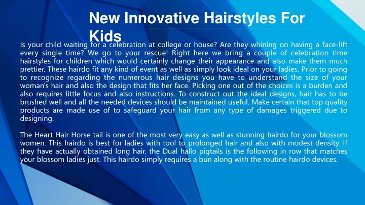 new innovative hairstyles for kids