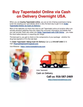 buy tapentadol online via cash on delivery
