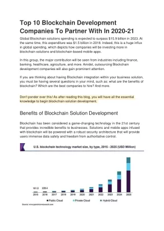 top 10 blockchain development companies to partner with in 2020 21