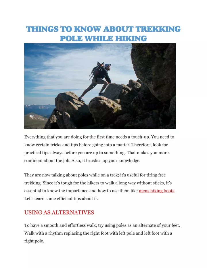 things to know about trekking pole while hiking