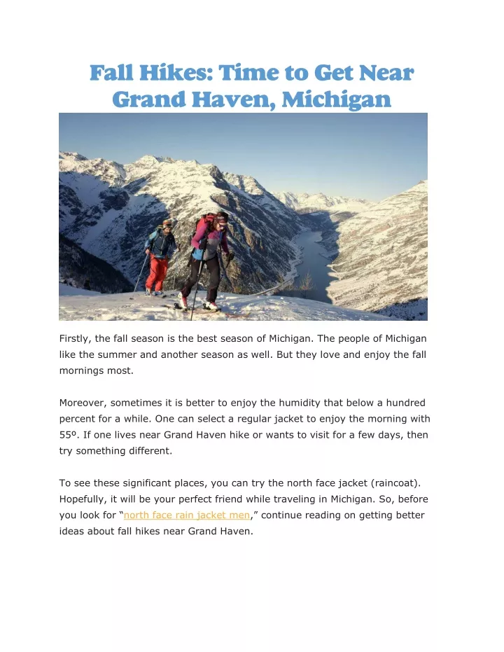 fall hikes time to get near grand haven michigan