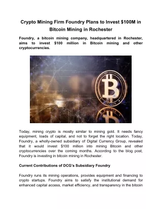 crypto mining firm foundry plans to invest 100m