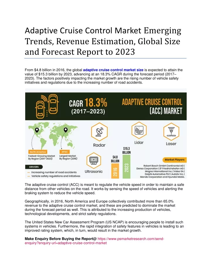 adaptive cruise control market emerging trends