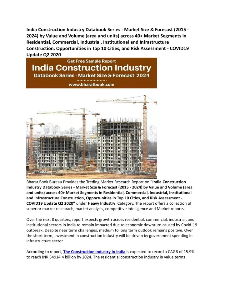 india construction industry databook series