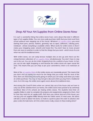 Shop All Your Art Supplies from Online Stores Now