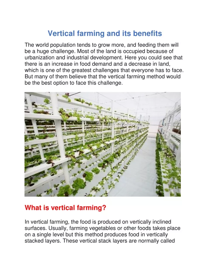 vertical farming and its benefits