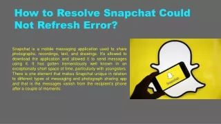 How to resolve snapchat could not refresh error