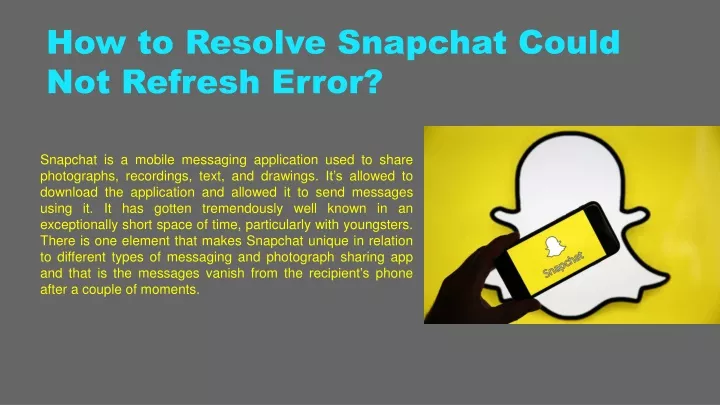 how to resolve snapchat could not refresh error