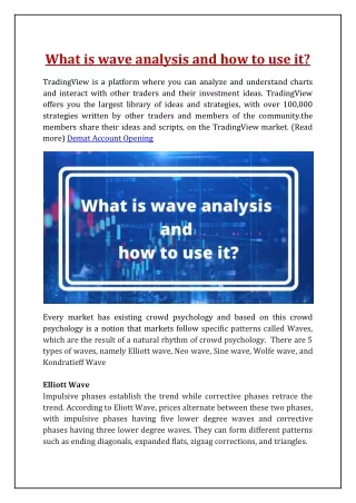 What is wave analysis and how to use it? - Zero Stock Brokerage