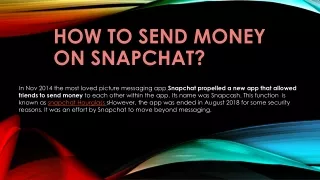 How to send money on snapchat