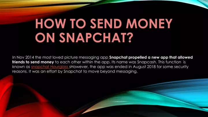 how to send money on snapchat