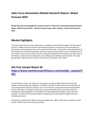 sales force automation market research report