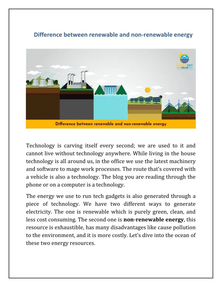 difference between renewable and non renewable