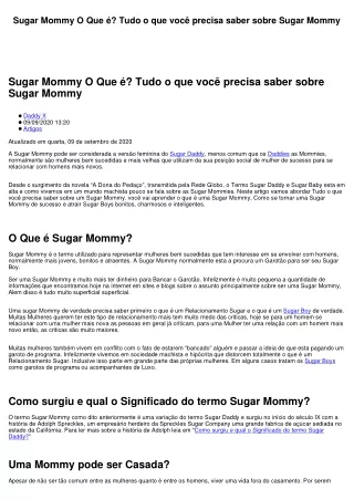 Sugar Mommy O Que é? Tudo o que você precisa saber sobre Sugar Mommy