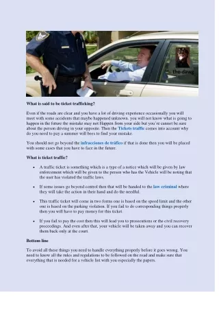 what is said to be ticket trafficking