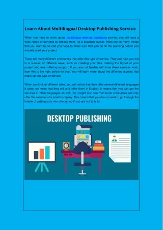 Learn About Multilingual Desktop Publishing Service