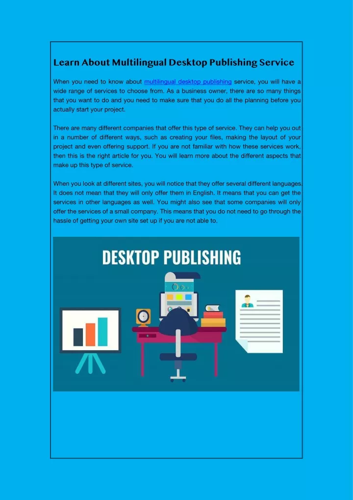 learn about multilingual desktop publishing
